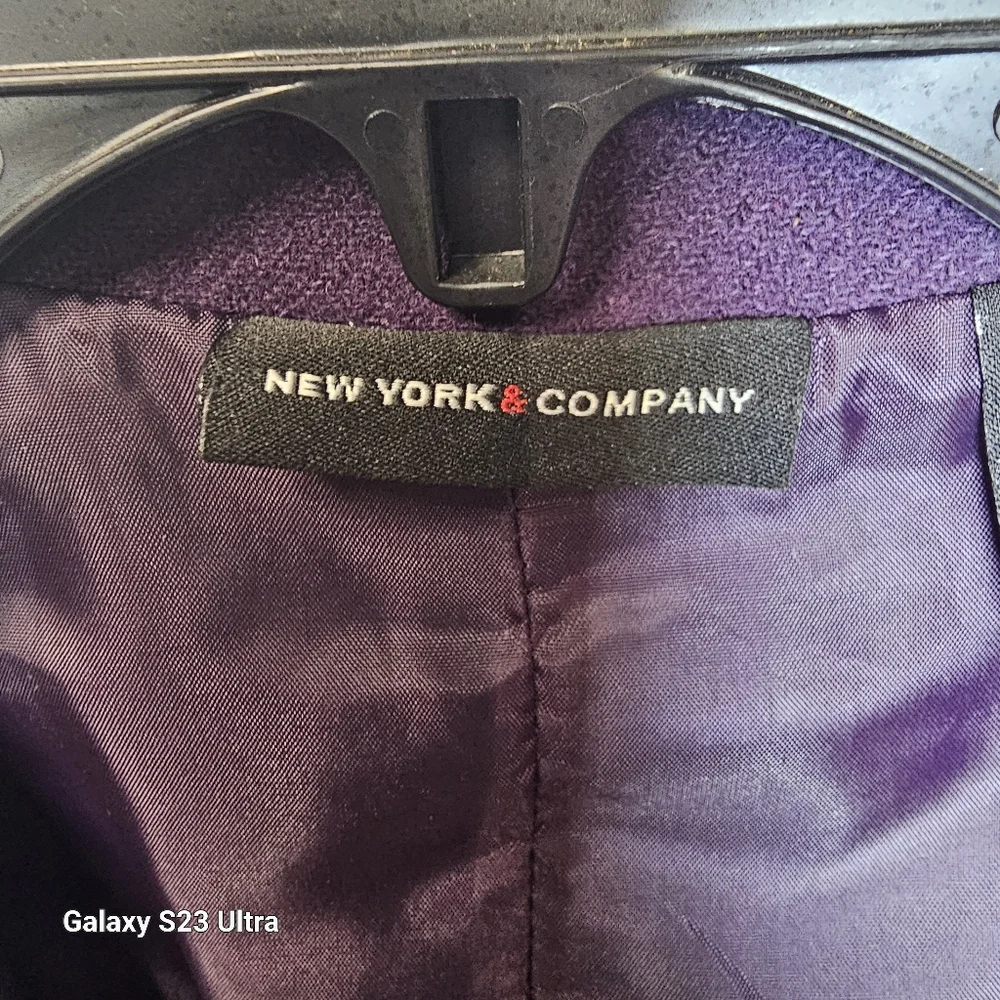 New York & Company purple blazer wool blend size 4 - Picture 9 of 11